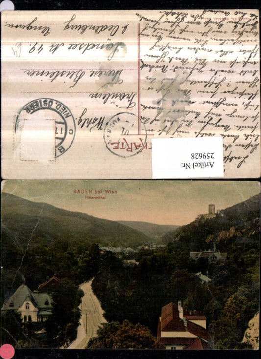 259628,Baden b. Wien Helenental Burg Ruine