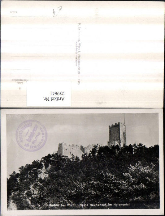259641,Baden b. Wien Ruine Rauheneck im Helenental