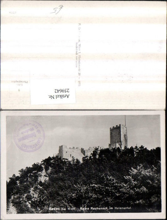259642,Baden b. Wien Ruine Rauheneck im Helenental