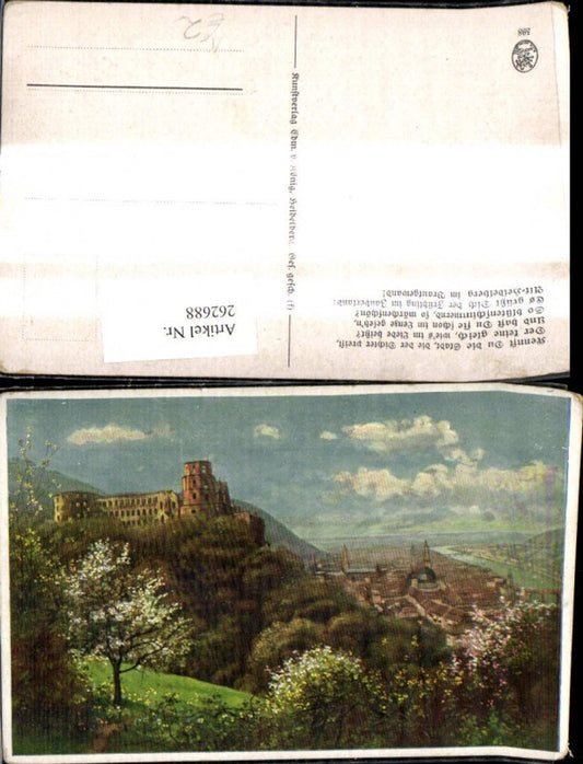 262688,Künstler Ak Heidelberg Schloss Burg