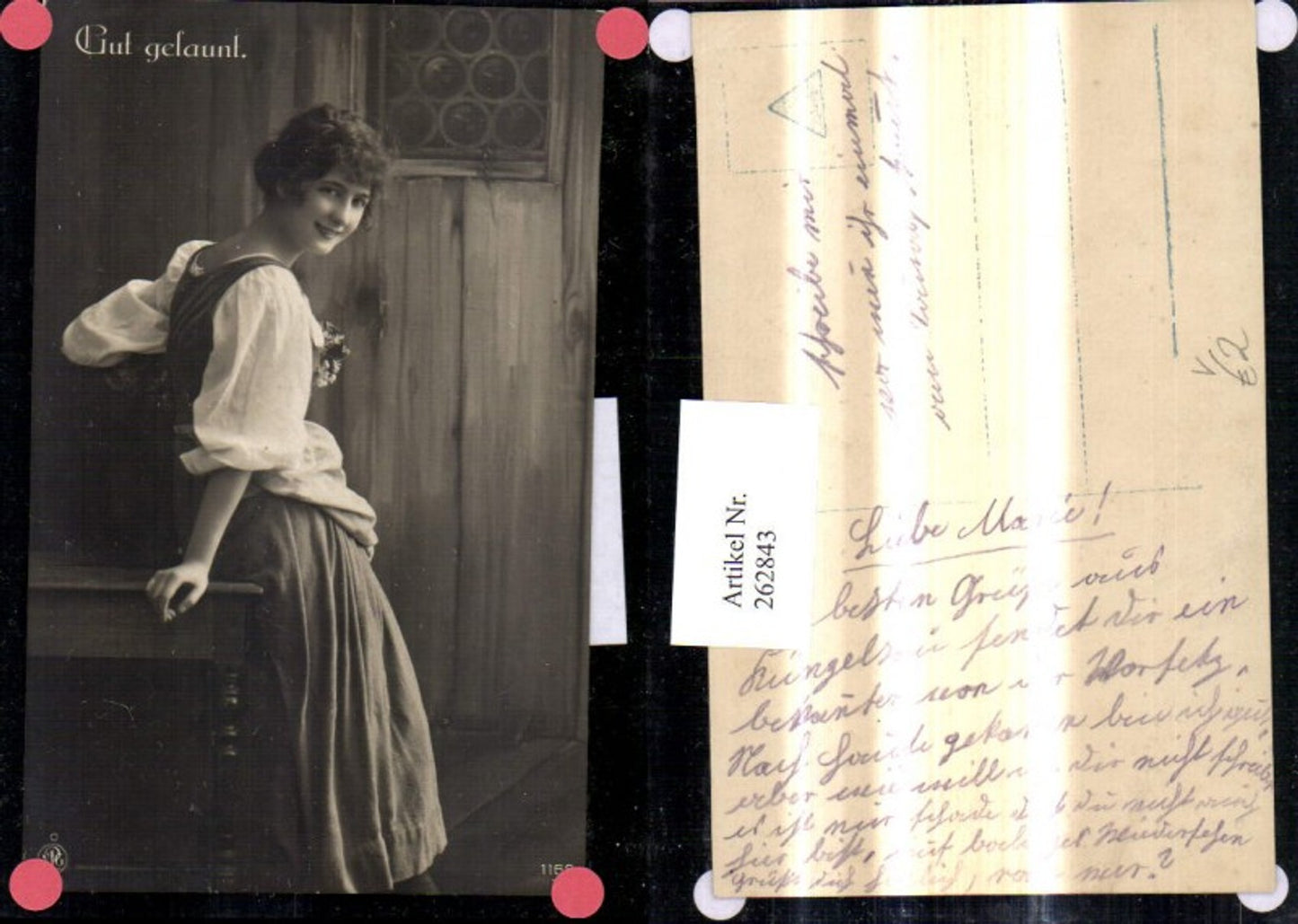262843,Foto Ak Frau Tracht Dirndl Gut gelaunt pub NPG 1168