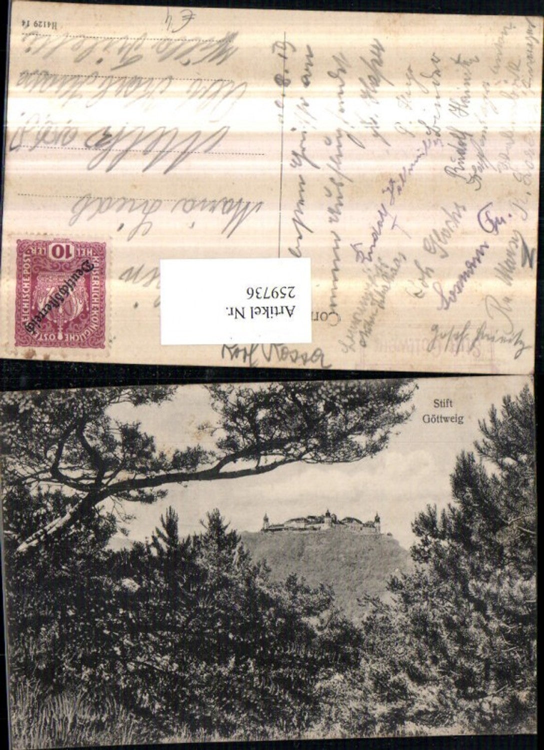 259736,Blick auf Stift Göttweig b. Furth