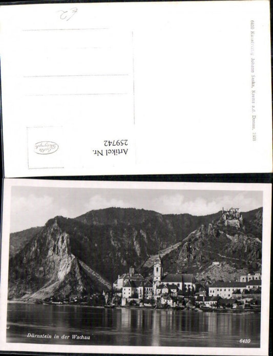 259742,Dürnstein in d.Wachau Totale Kirche m. Ruine
