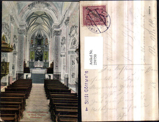 259750,Stiftskirche Kirche Göttweig Innenansicht Kanzel