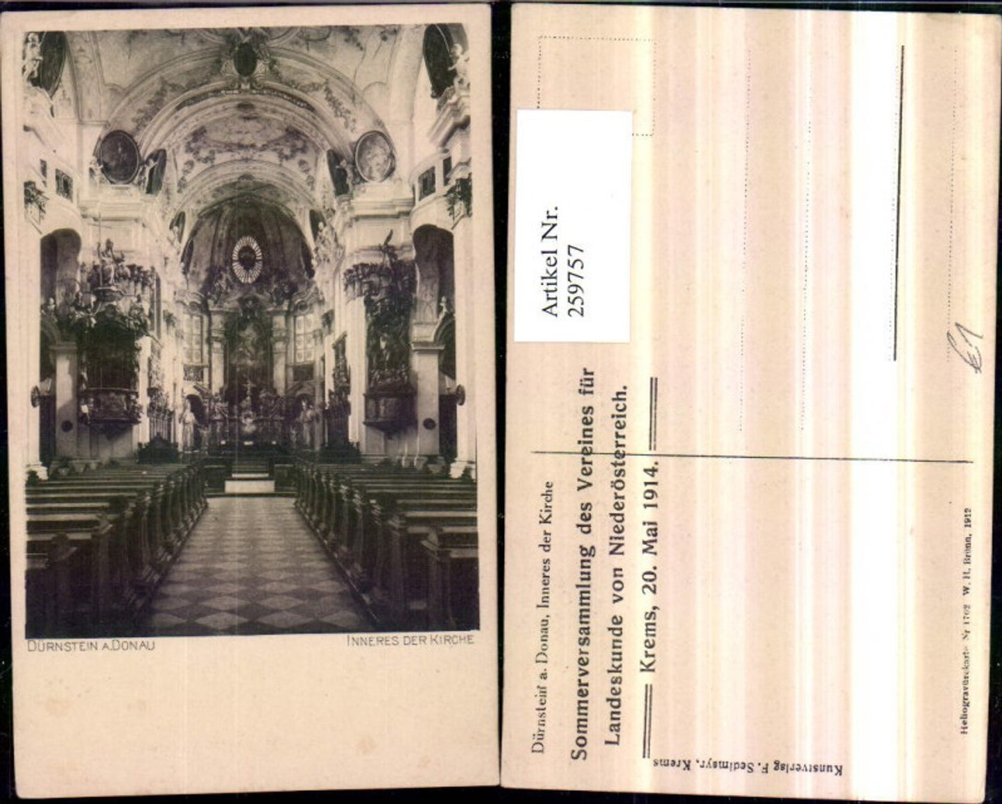 259757,Dürnstein an d. Donau Innenansicht d. Kirche