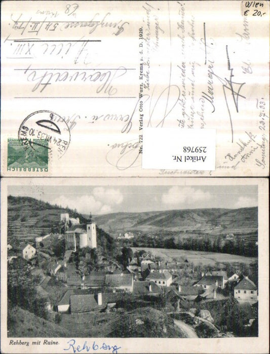 259768,Krems an d. Donau Rehberg Totale m. Ruine Kirche