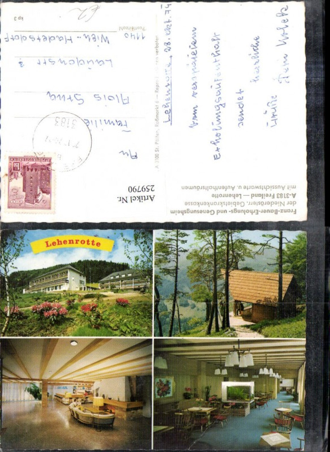 259790,Freiland Lehenrotte Franz-Bauer-Erholungs- u. Genesungsheim Aussichtswarte Mehrbildkarte