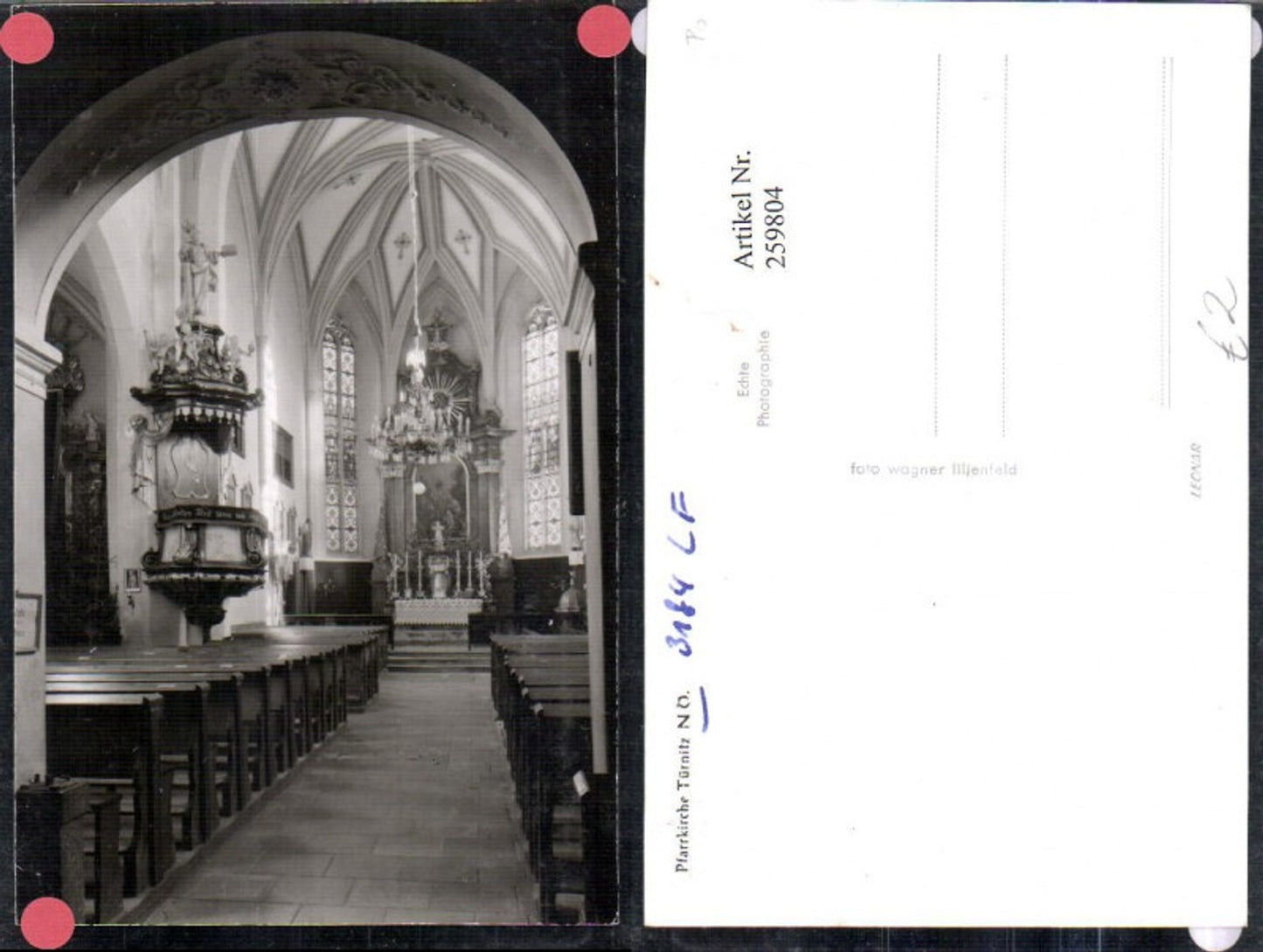 259804,Türnitz Pfarrkirche Kirche Innenansicht Kanzel