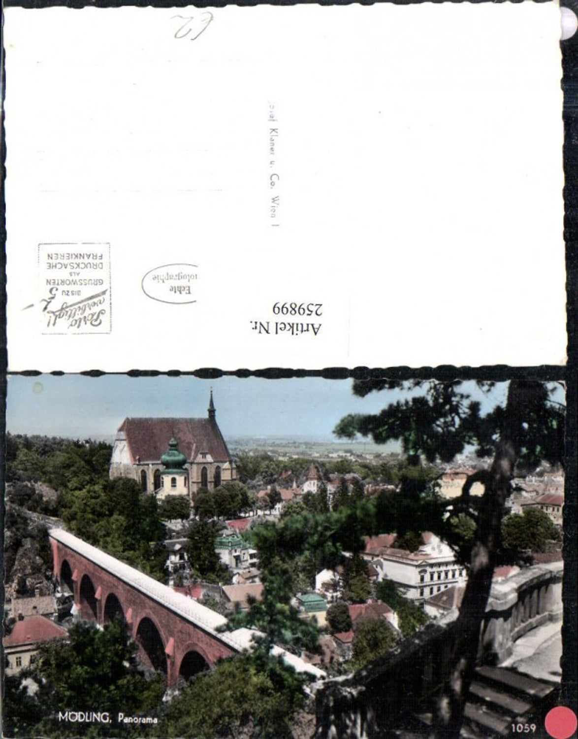 259899,Mödling Teilansicht Panorama Kirche Viadukt Brücke