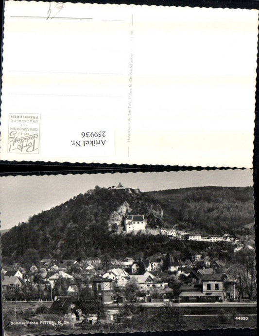 259936,Pitten Teilansicht Kirche Bahnhof