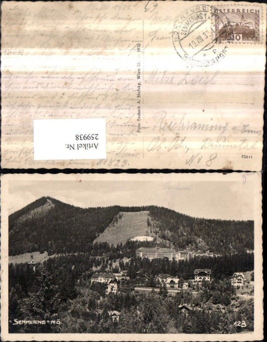 259938,Semmering Teilansicht m. Hotel Panhans