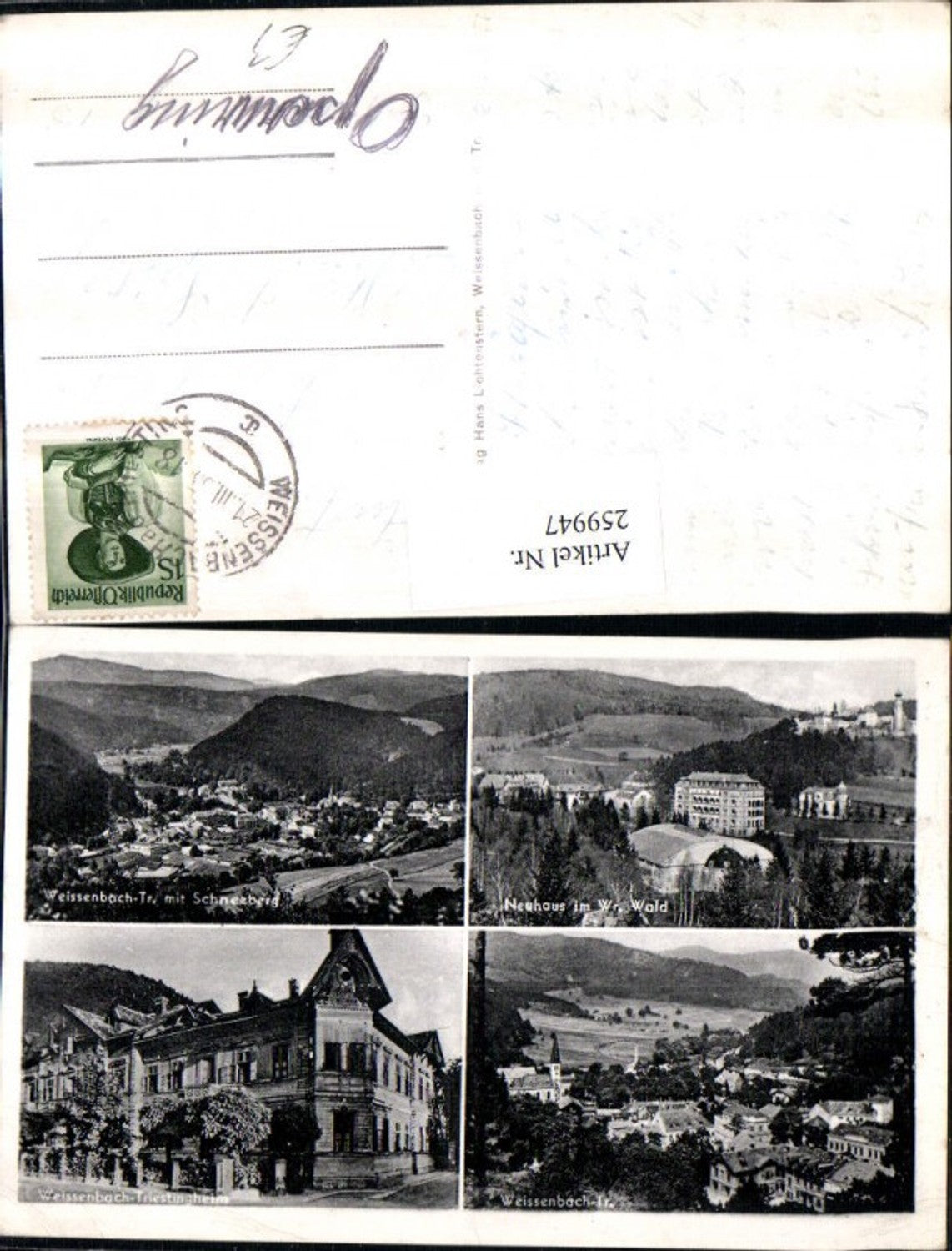 259947,Weissenbach an d. Triesting Totale Triestingheim Neuhaus Mehrbildkarte