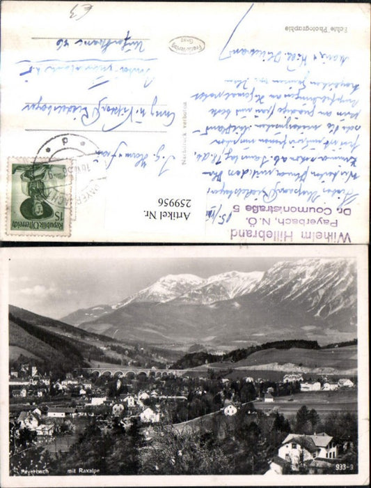 259956,Payerbach Totale Viadukt m. Raxalpe Bergkulisse