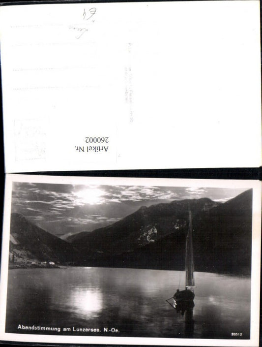 260002,Abendstimmung am Lunzersee See b. Lunz Segelboot