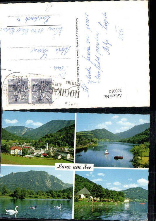 260012,Lunz am See Totale Partie Schwäne Strandbad Mehrbildkarte