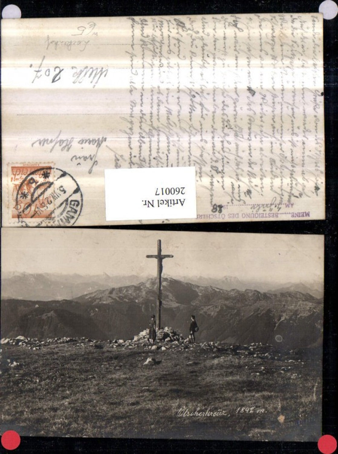 260017,Ötscherkreuz Gipfelkreuz Kreuz Bergkulisse b. Lackenhof