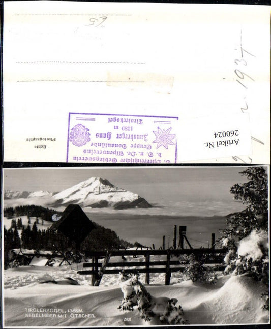 260024,Tirolerkogel b. Annaberg Nebelmeer m. Ötscher Wegkreuz Winterbild