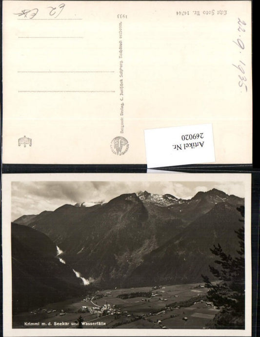 269020,Krimml Totale m. d. Seekar u. Wasserfälle Bergkulisse