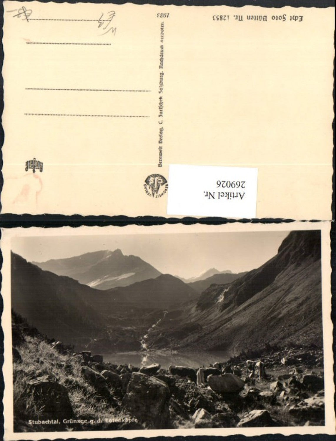 269026,Stubachtal b. Uttendorf Grünsee See geg. d. Totenköpfe Bergkulisse