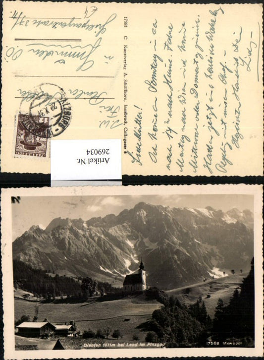 269034,Dienten b. Lend im Pinzgau Kirche Bergkulisse