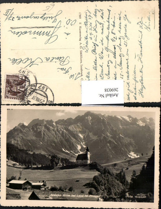 269038,Dienten b. Lend im Pinzgau Kirche Bergkulisse