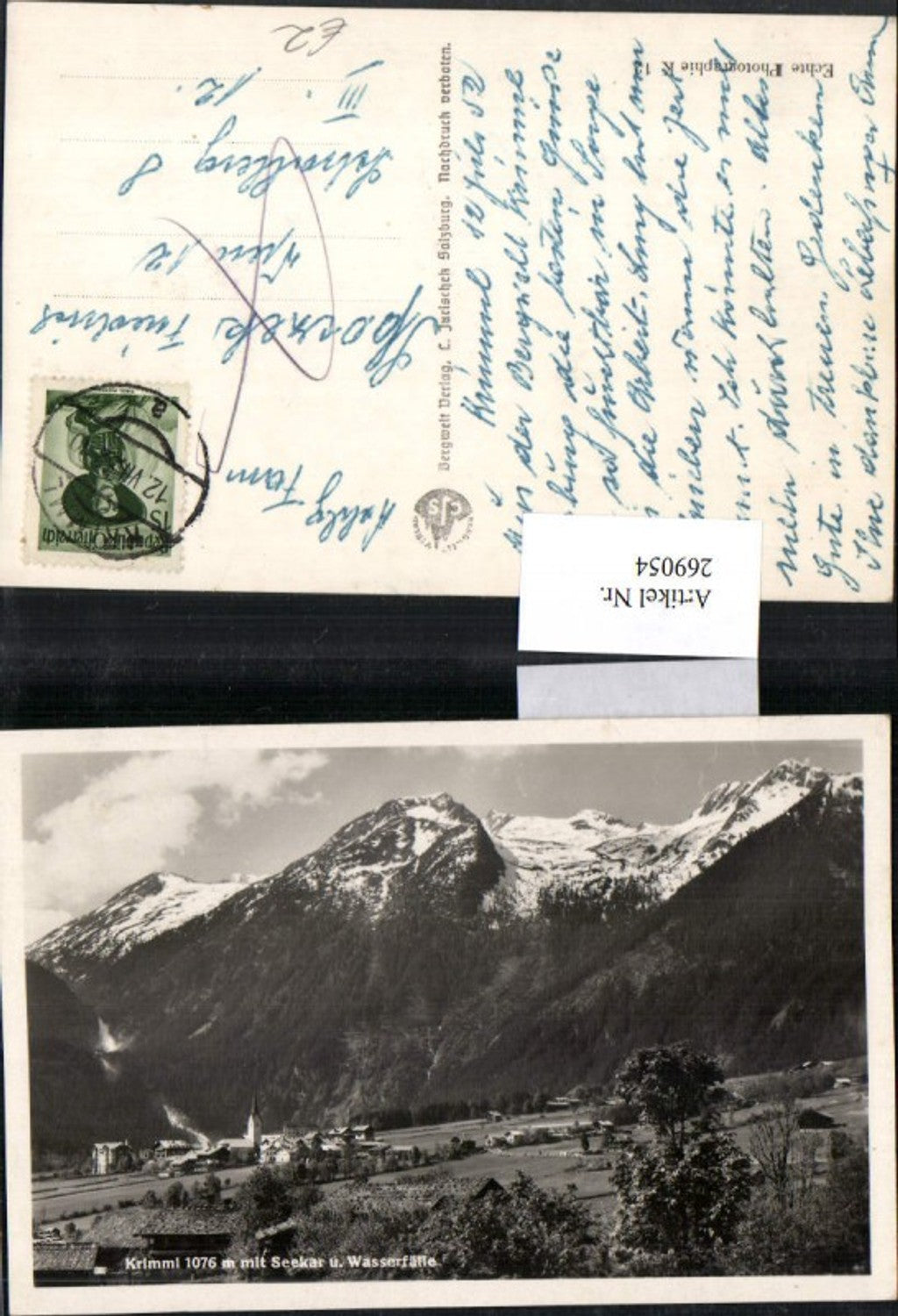 269054,Krimml Totale m. Seekar u. Wasserfälle Bergkulisse