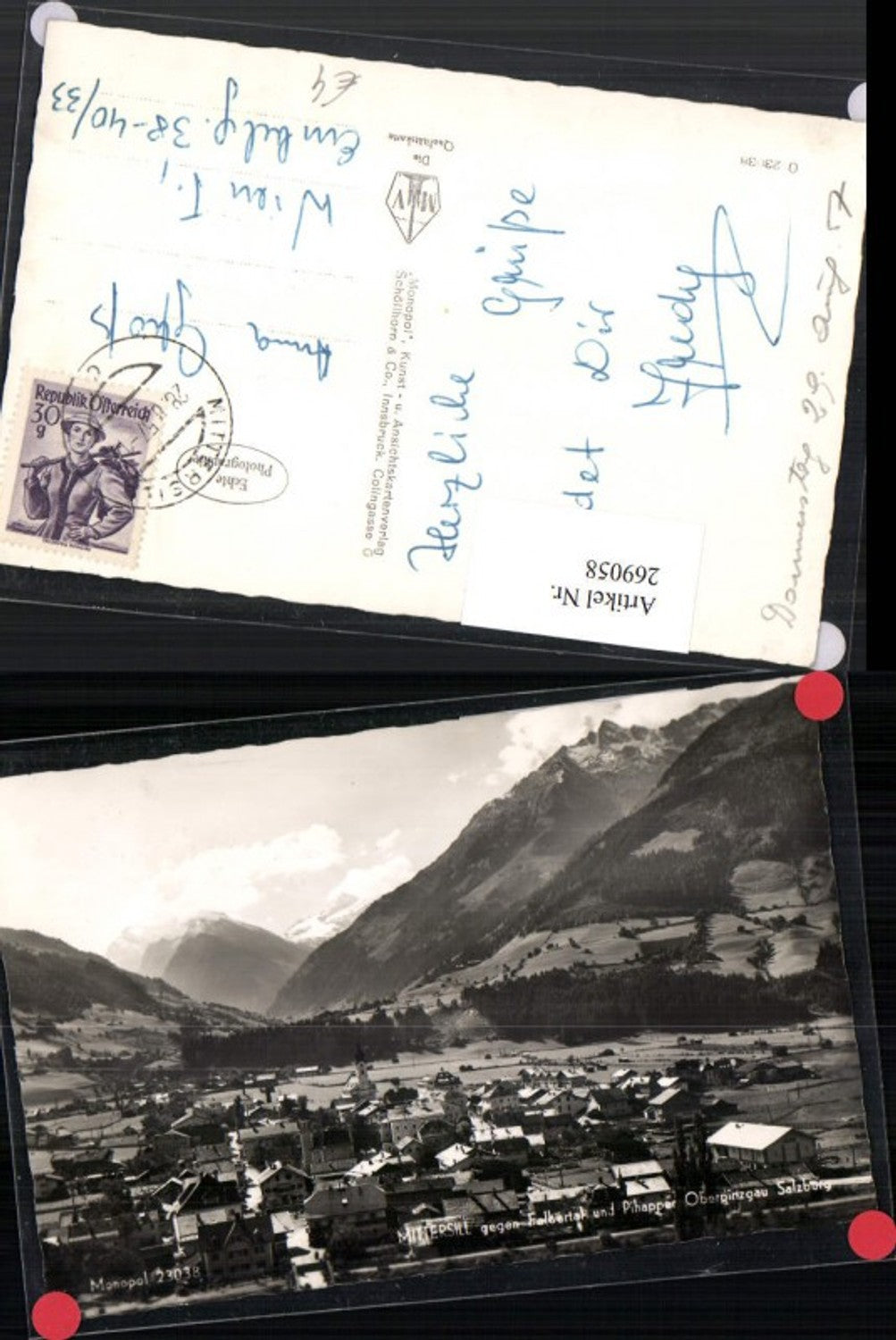 269058,Mittersill i. Oberpinzgau Totale geg. Felbertal u. Pihpapper Bergkulisse