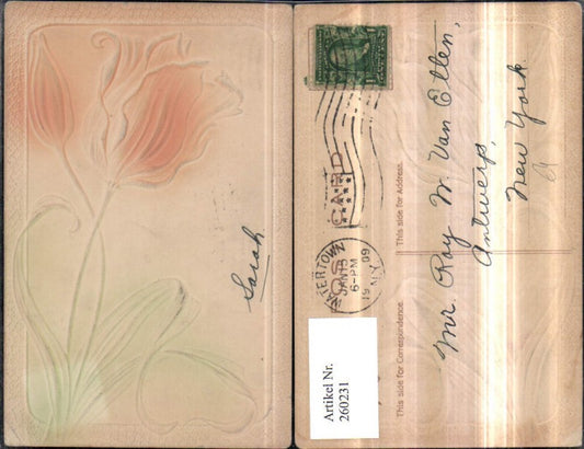 260231,Präge Relief AK Blume Tulpe