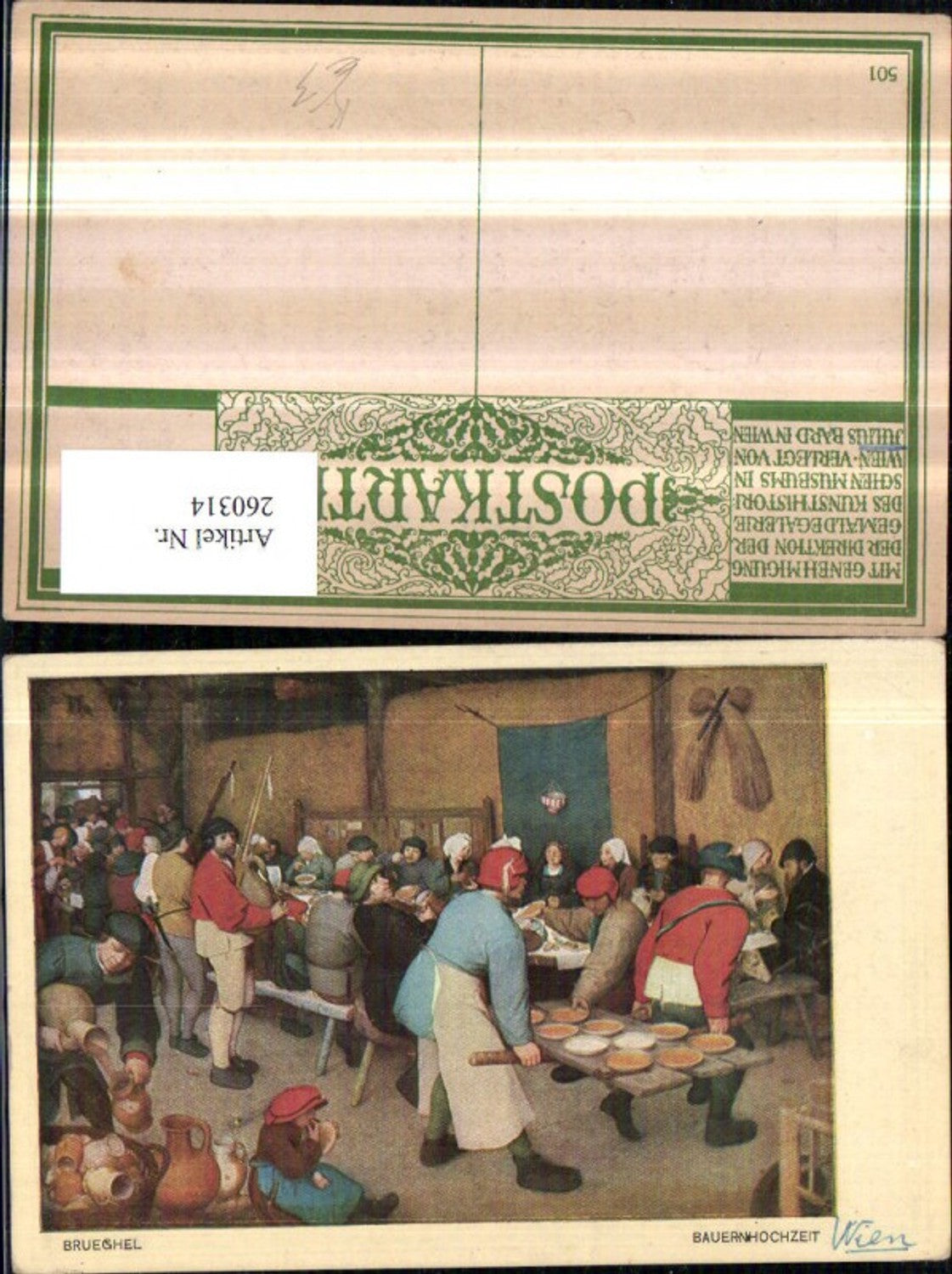 260314,Künstler AK Peter Brueghel Bauernhochzeit Fest Personen Krüge