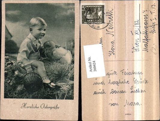 260424,Ostern Junge Bub Korb Küken Schale