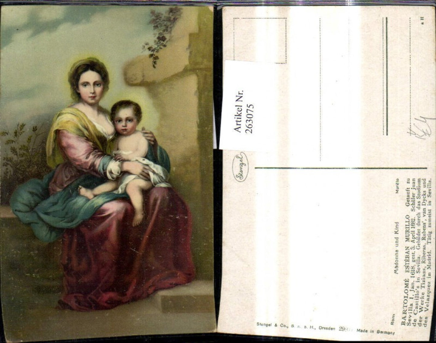 263075,Stengel Co 29805 Bartolome Esteban Murillo Madonna u. Kind
