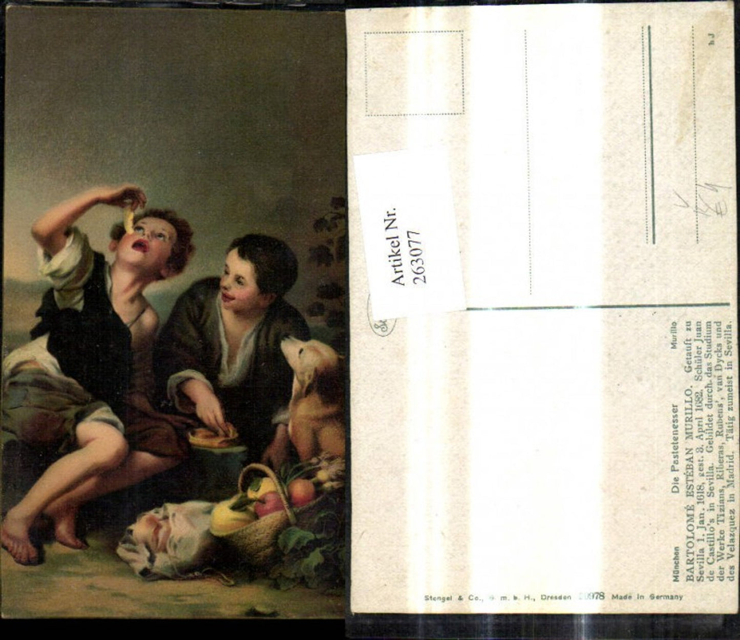263077,Stengel Co 29978 Bartolome Esteban Murillo Die Pastetenesser Kinder m. Hund