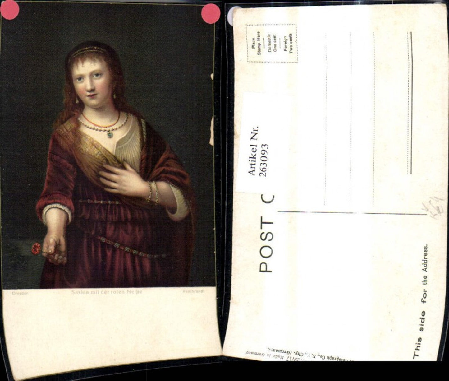 263093,Stengel Co 29717 Rembrandt Saskia m. der roten Nelke
