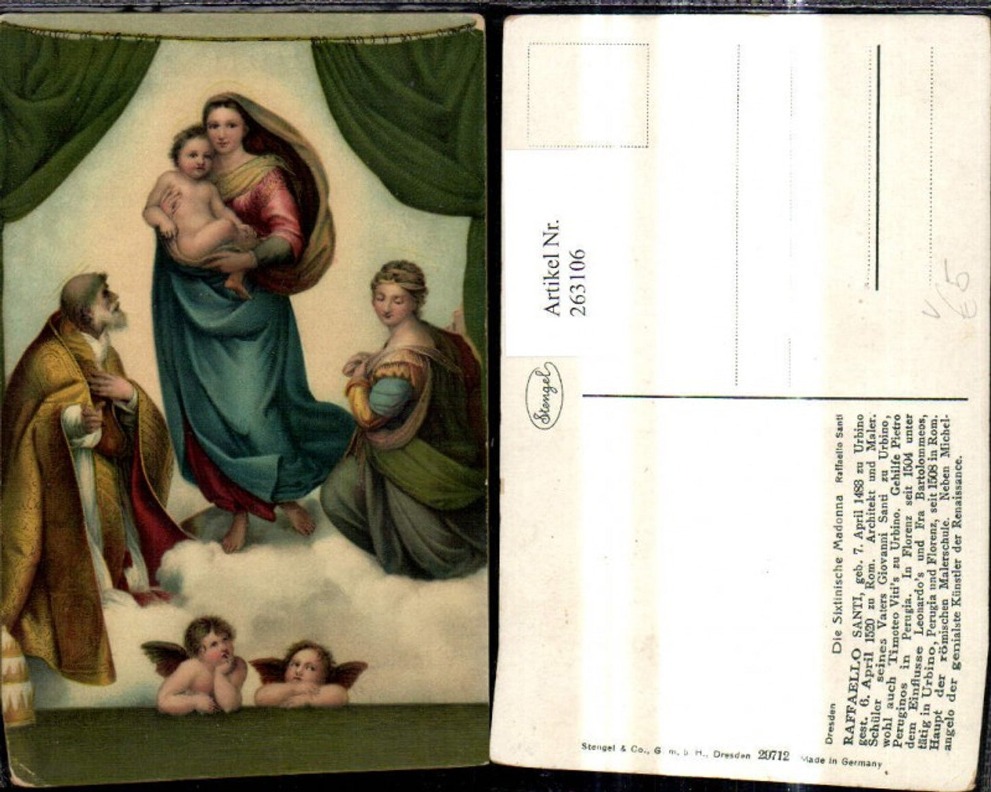 263106,Stengel Co 29712 Raffaello Santi Die Sixtinische Madonna