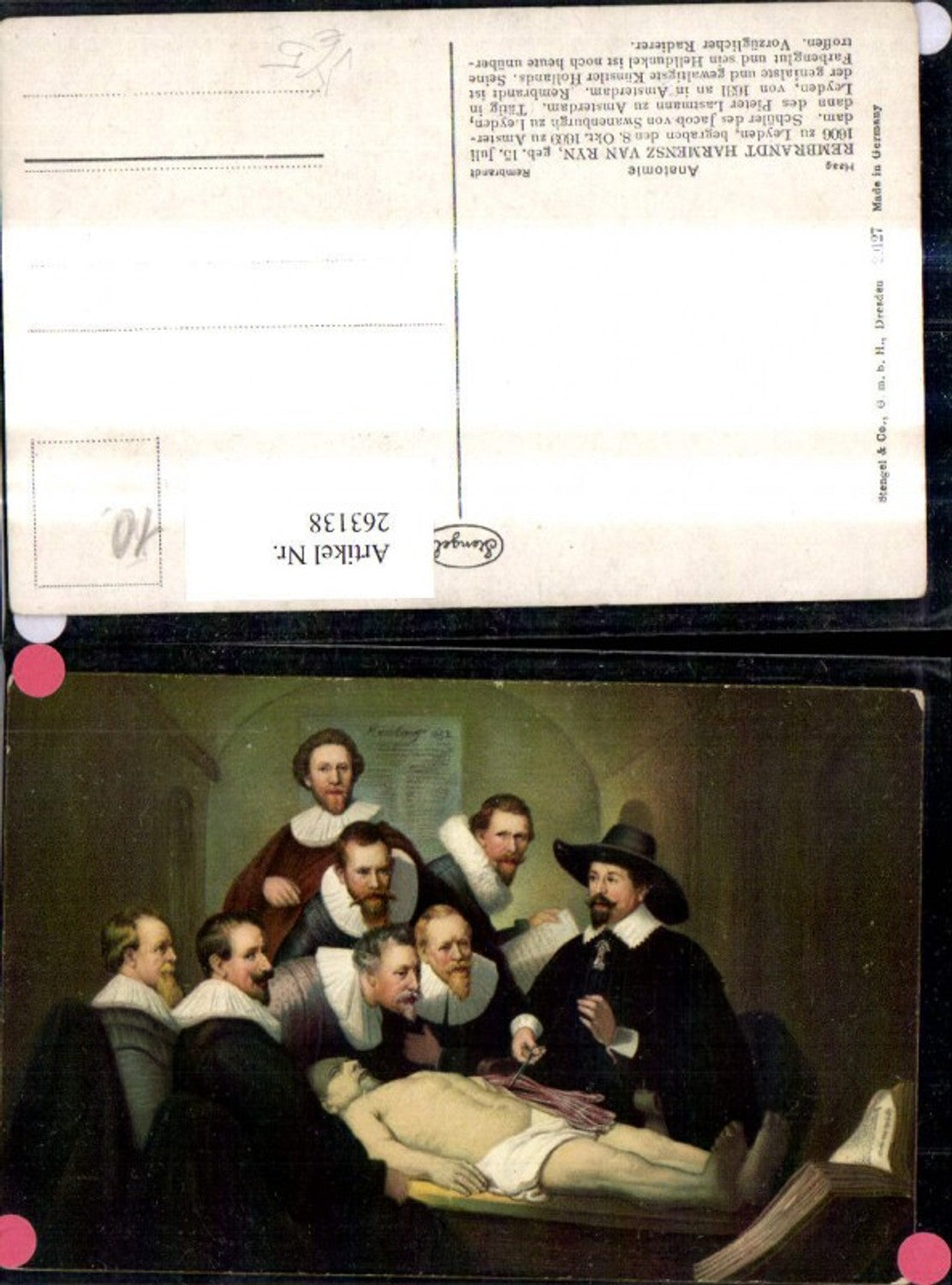 263138,Stengel Co 29127 Rembrandt Anatomie Autopsie Mediziner