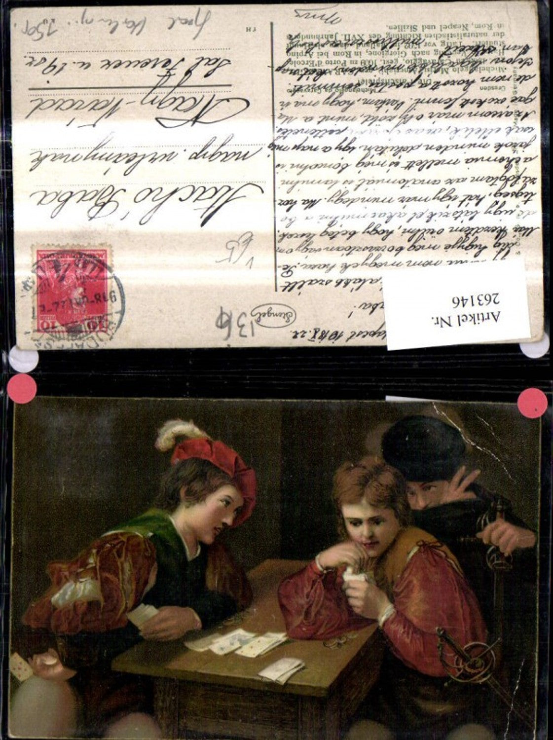 263146,Stengel Co 29623 Michelangelo da Caravaggio Die Falschspieler Männer Kartenspiel