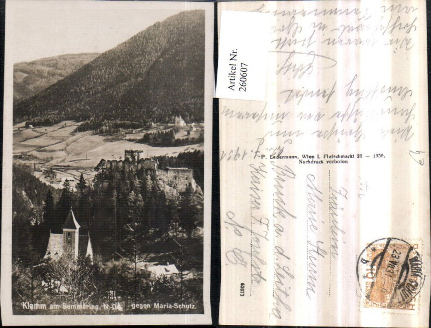 260607,Klemm am Semmering Kirche Burg geg. Maria-Schutz