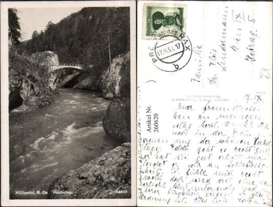 260620,Höllental b. Schwarzau im Gebirge Hochsteg Brücke Bach