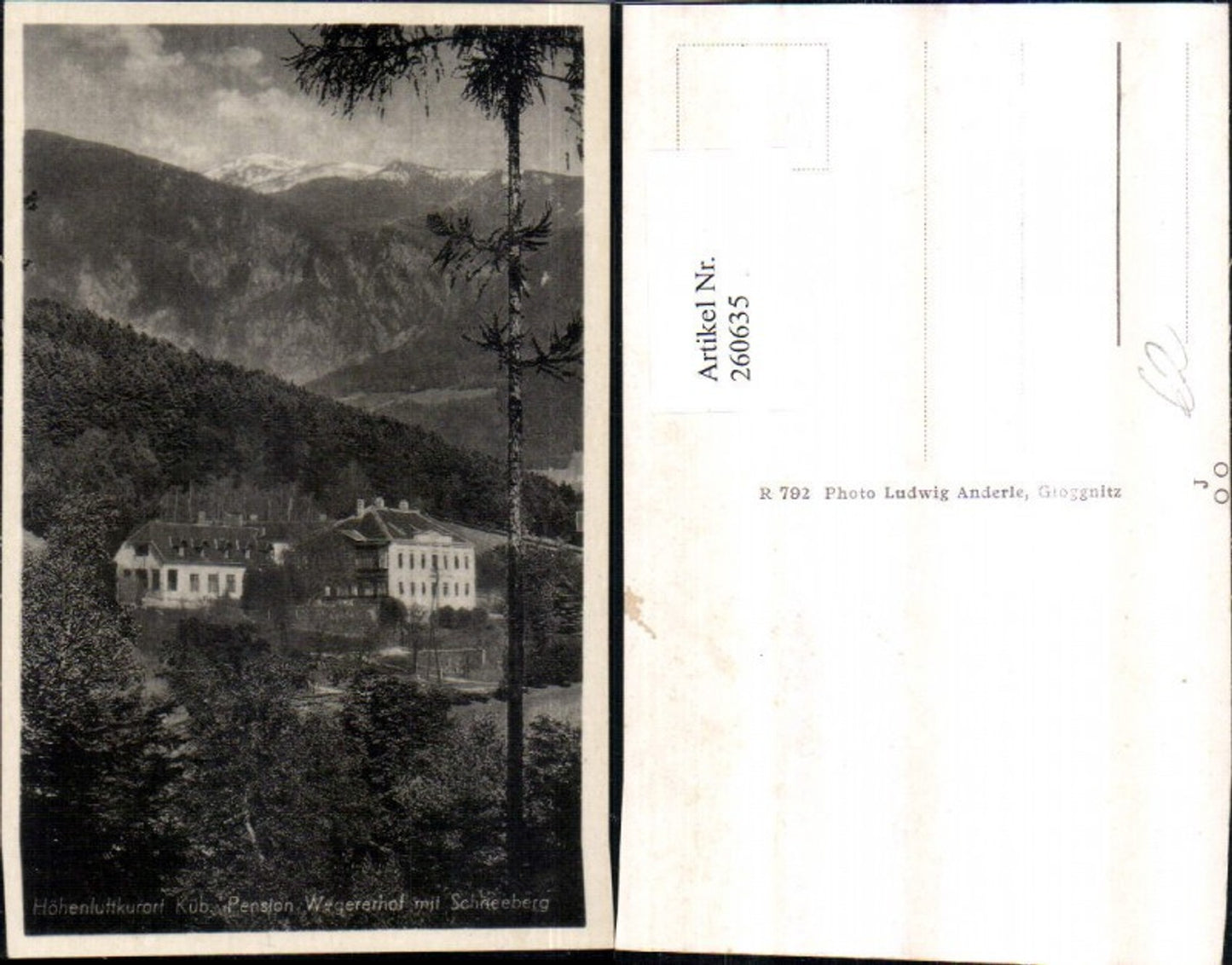 260635,Küb Pension Wegererhof m. Schneeberg Bergkulisse