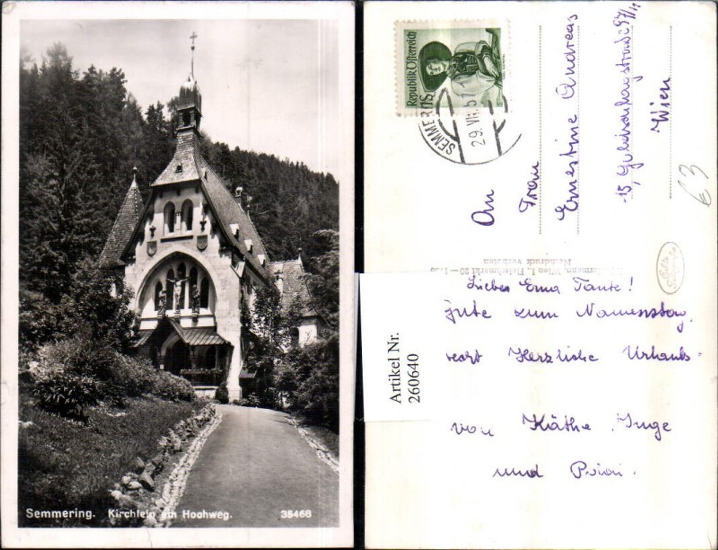 260640,Semmering Kirchlein Kapelle am Hochweg