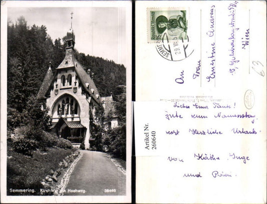 260640,Semmering Kirchlein Kapelle am Hochweg
