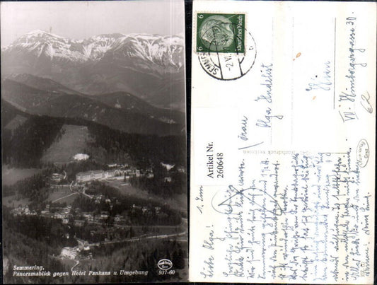 260648,Semmering Panoramablick geg. Hotel Panhans u. Umgebung Bergkulisse