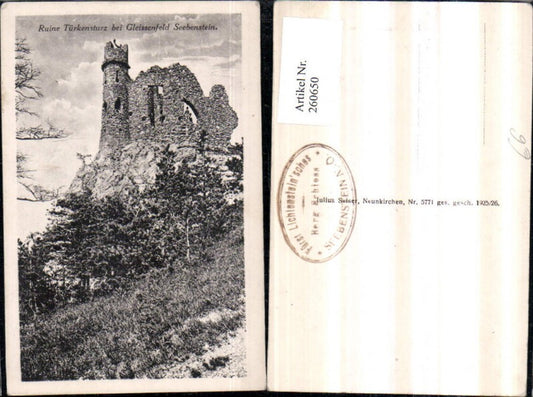 260650,Ruine Türkensturz b. Gleissenfeld Seebenstein