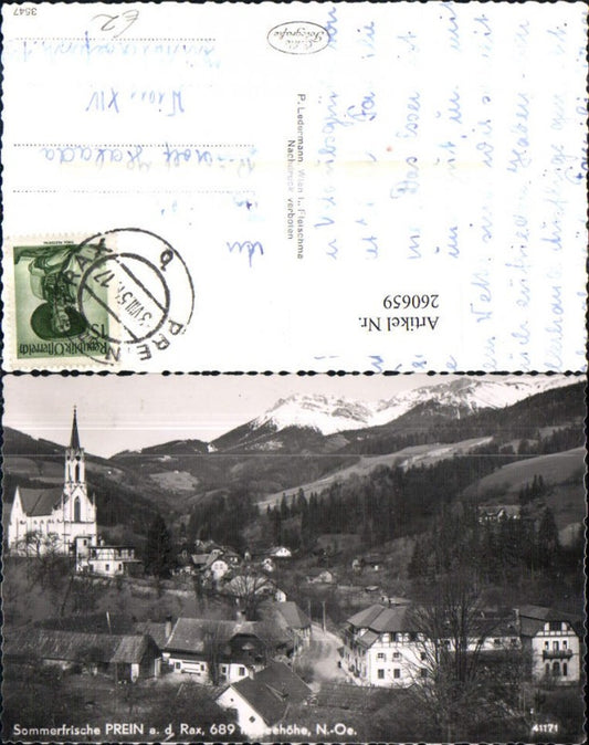 260659,Prein an d. Rax Teilansicht Kirche Bergkulisse