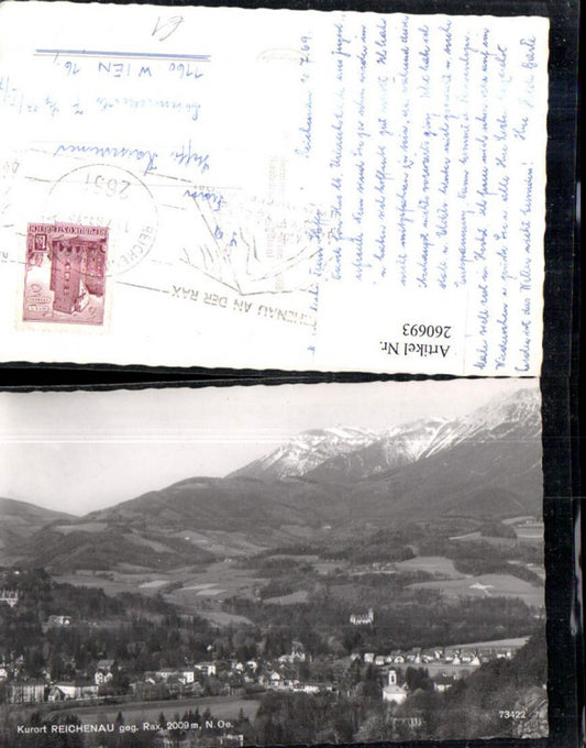 260693,Reichenau Totale geg. Rax Bergkulisse