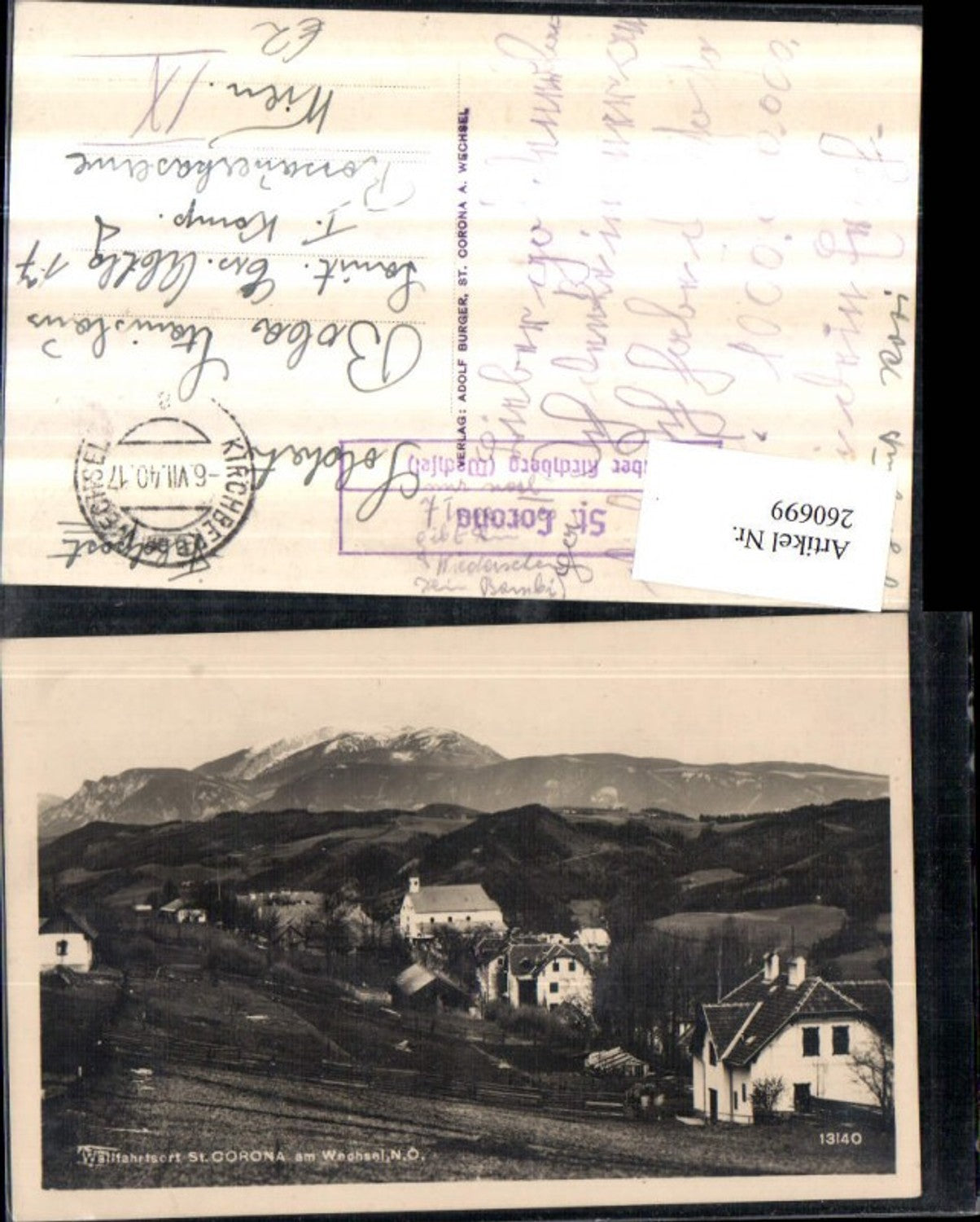 260699,St. Corona am Wechsel Totale Kirche Bergkulisse
