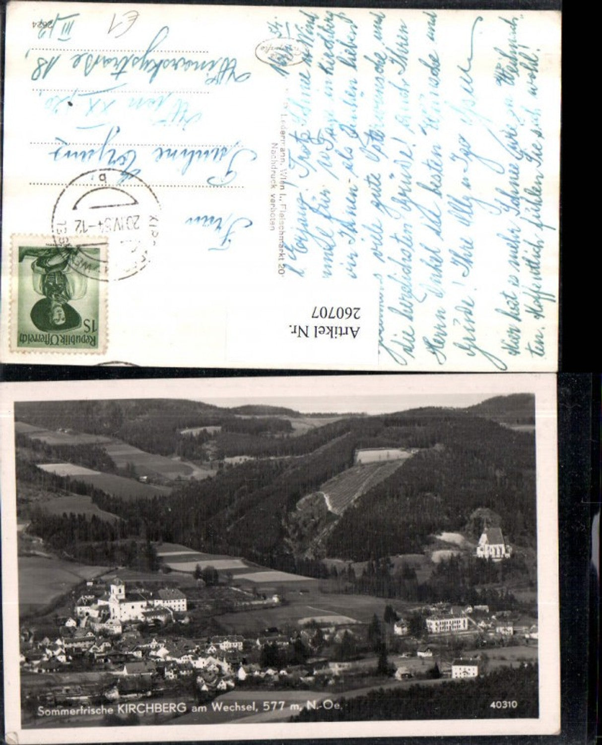 260707,Kirchberg am Wechsel Totale m. Schloss u. Kirche