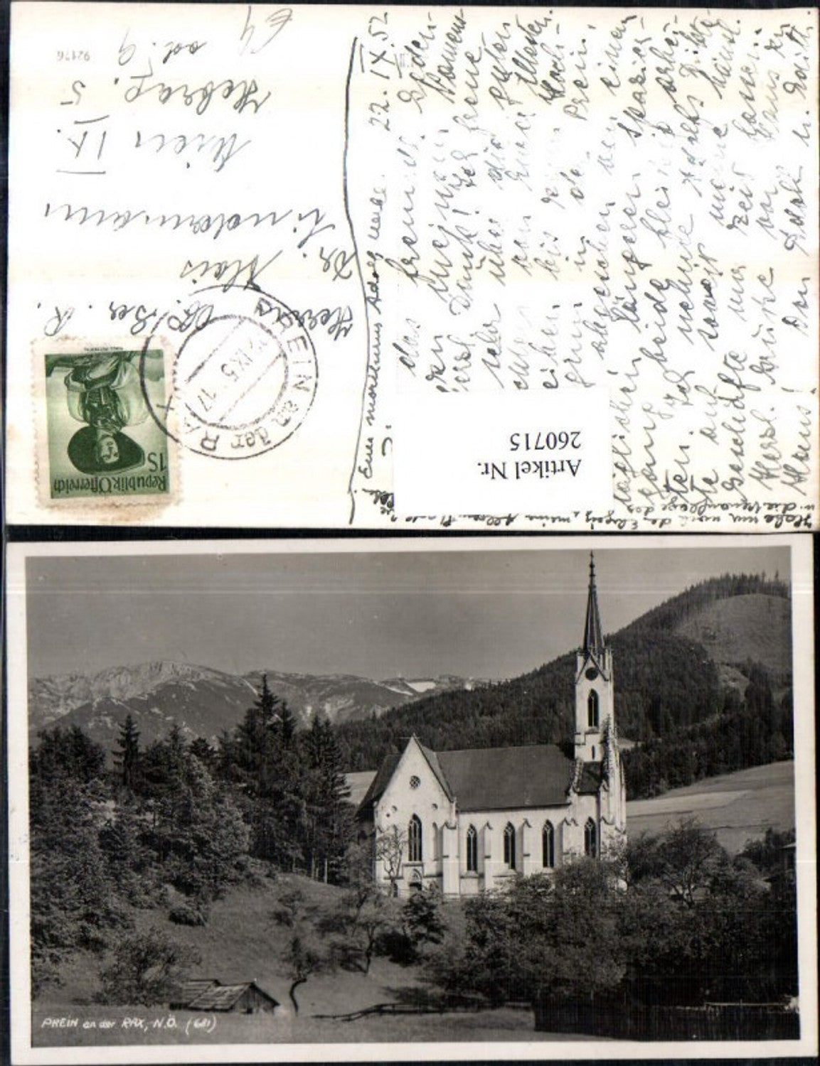 260715,Prein an d. Rax Kirche Bergkulisse
