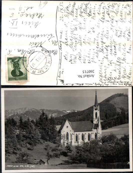 260715,Prein an d. Rax Kirche Bergkulisse