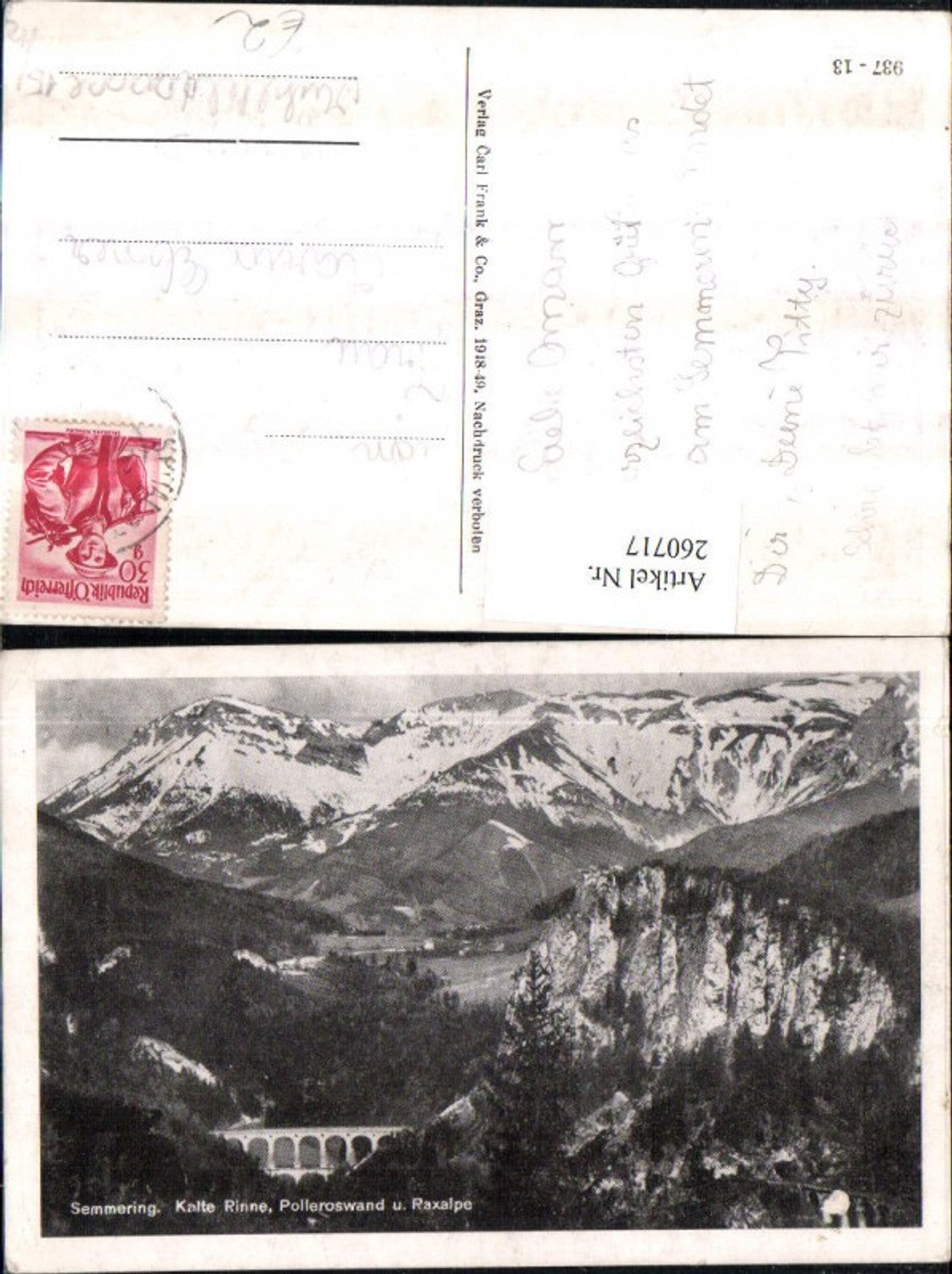 260717,Semmering Kalte Rinne Polleroswand u. Raxalpe Viadukt Brücke Bergkulisse